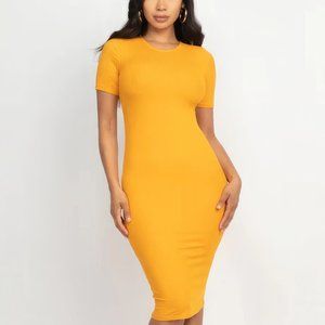 Bodycon Midi Dress, Gold Tone Is Visible At Neck main image 0